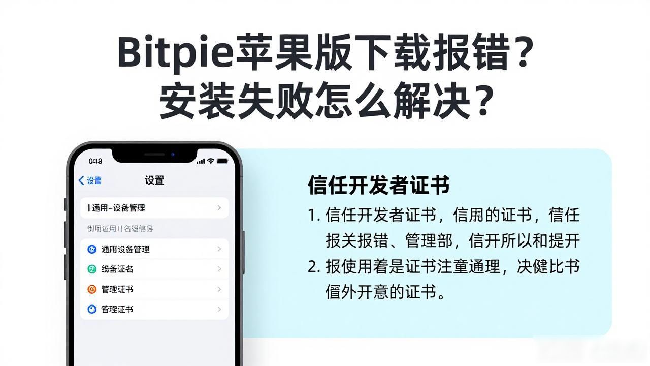 Bitpie苹果版下载报错？安装失败怎么解决？